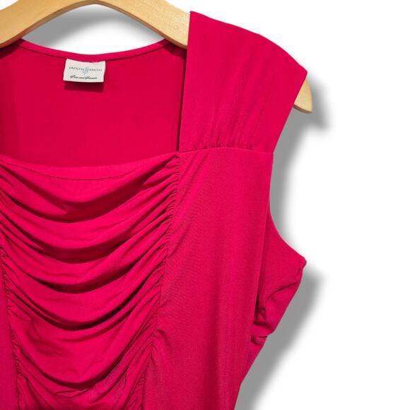 Jaclyn Smith Women’s Pink Ruched Front Sleeveless Top – Polyester Spandex Blend - Picture 5 of 8